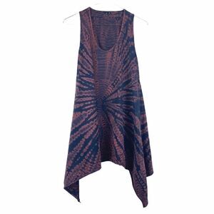 Tie Dye Black Red Oversized Tank